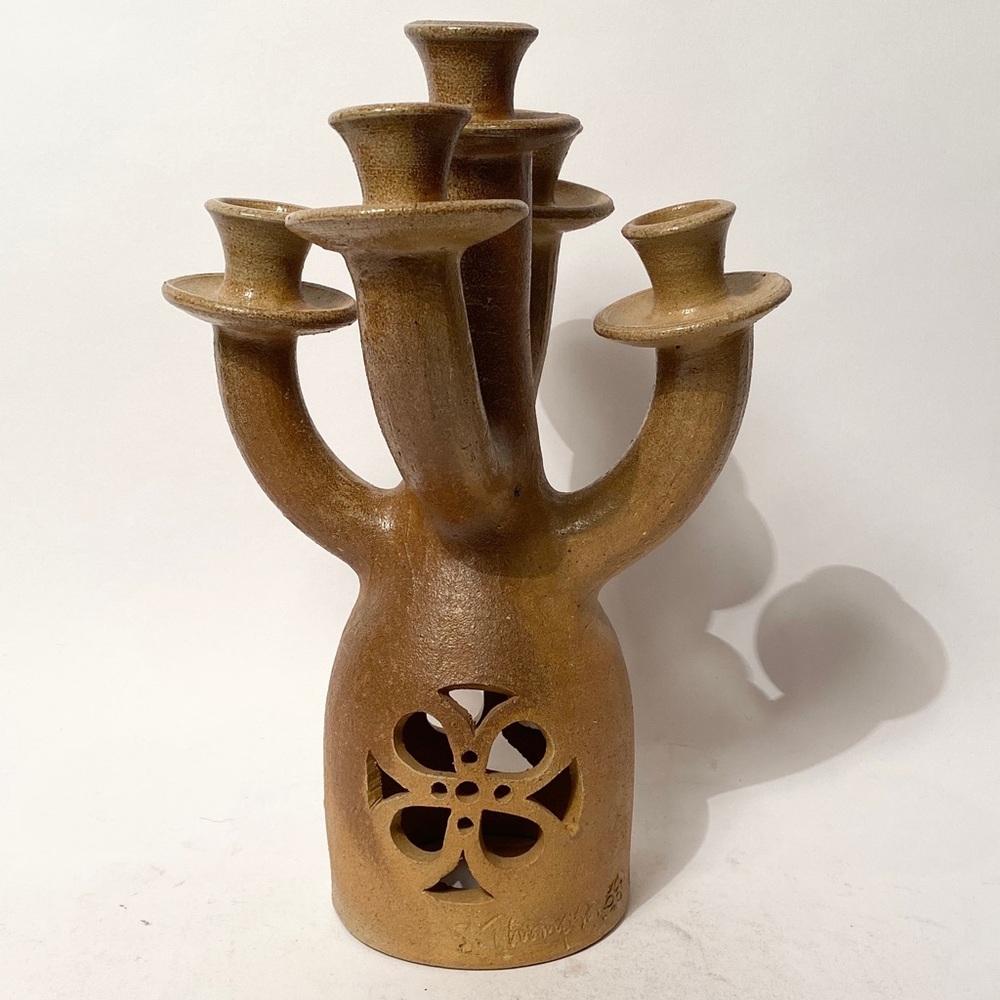 RARE Vintage 1977 Handmade Studio Pottery Fairy Chimney Tamegroute Candelabra